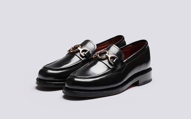 Grenson Nina Womens Loafers in Black Leather GRS212449